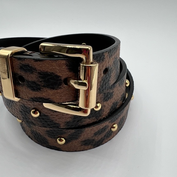 Michael Michael Kors Animal Print Studded Leather Belt Size Large  NWT main image 4